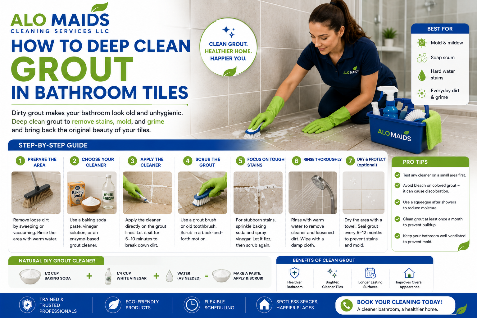 How to Deep Clean Grout in Bathroom Tiles