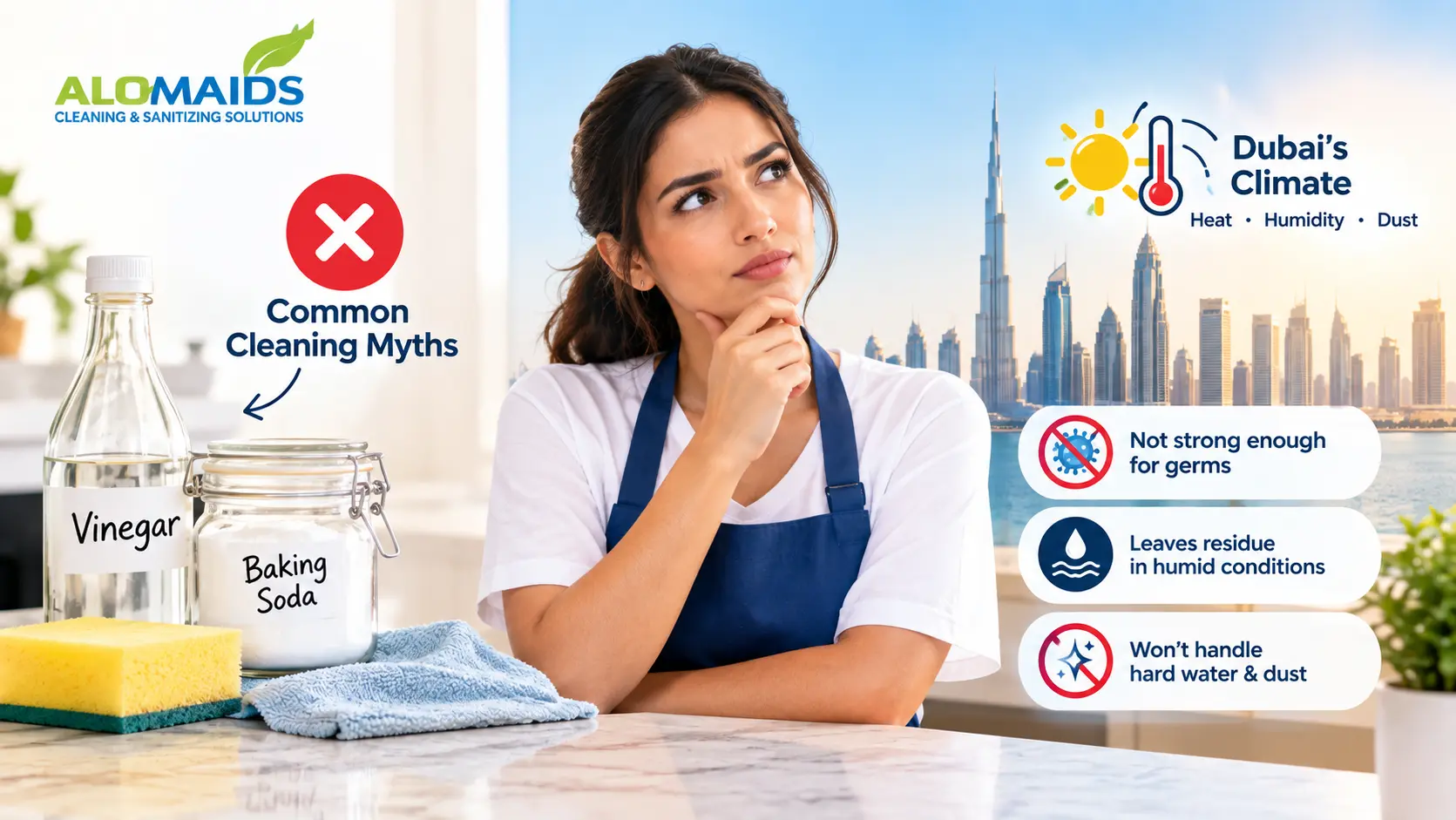 Cleaning myths about vinegar and baking soda in Dubai climate