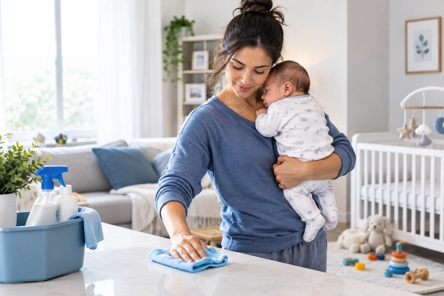 Cleaning With a Newborn at Home